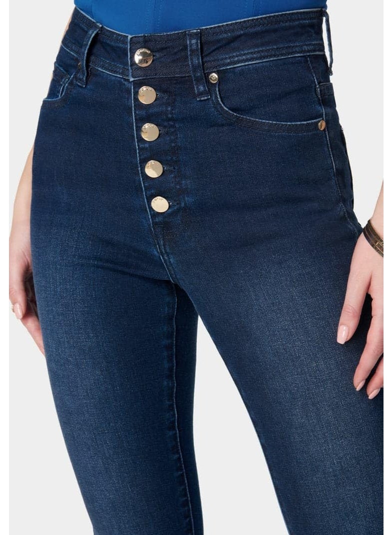 bebe SKINNY HIGH WAIST DENIM WITH MULTI FRONT BUTTONS - Image 2